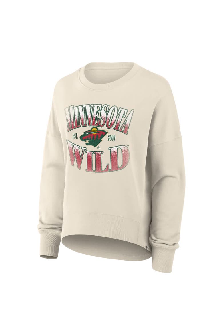 Women's Fanatics Cream Minnesota Wild Oversized Slice Pullover Sweatshirt, Alternate, color, Cream