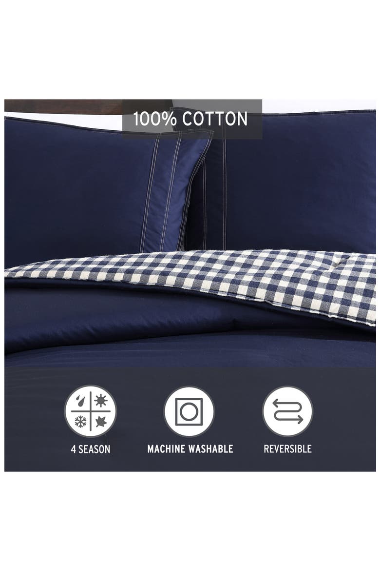 Kingston Full/Queen Comforter Set, Alternate, color, NAVY