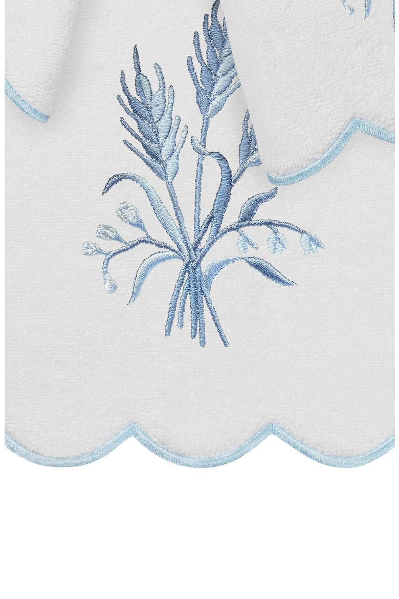 Whitney Scalloped 3-Piece Embellished Towel Set, Alternate, color, WHITE/ BLUE