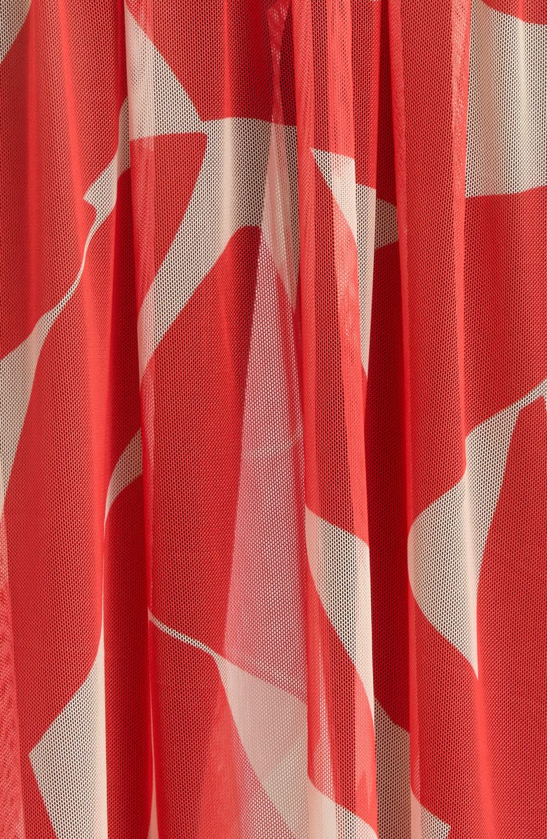 Hutch Smocked Cover-Up Maxi Skirt, Alternate, color, Ivory/Coral Geo