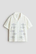 H&M Embroidered cotton resort shirt
