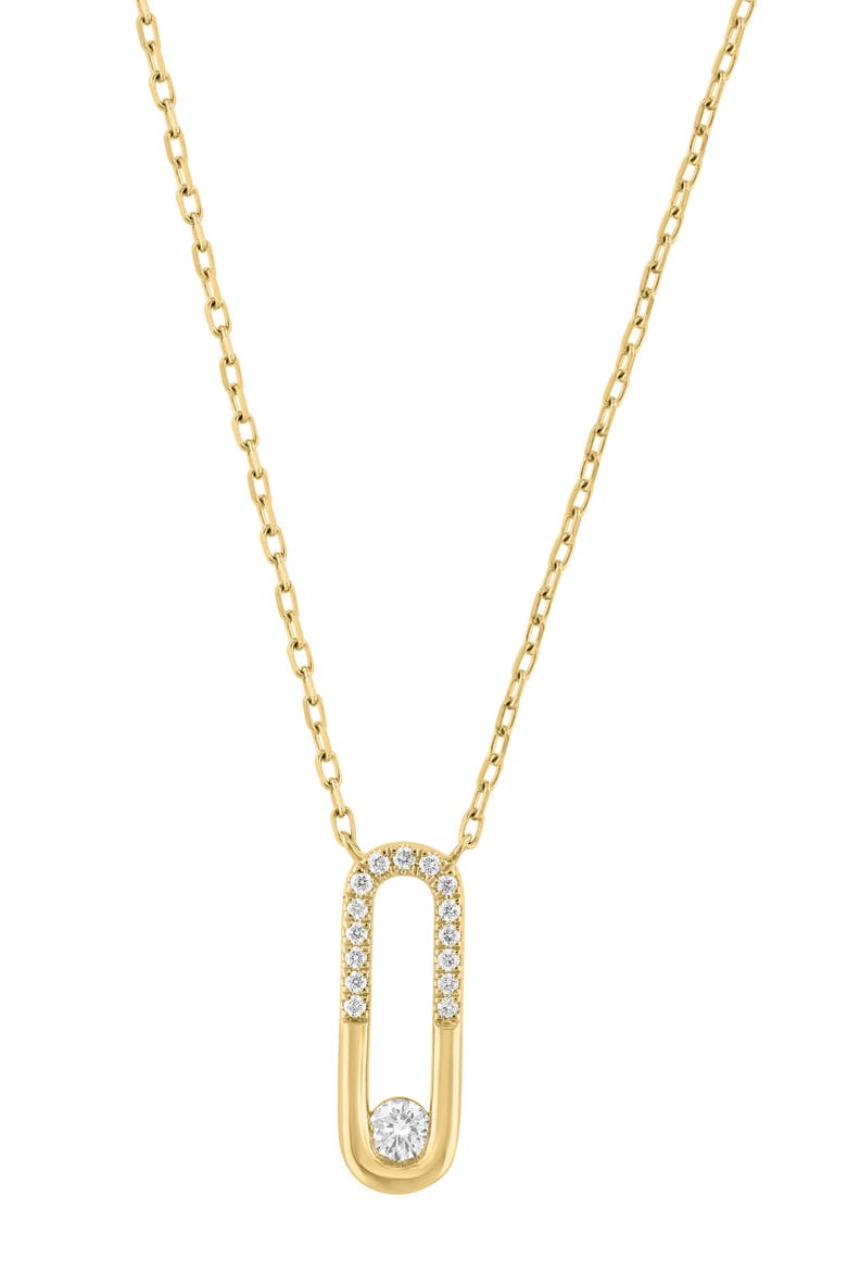 Diamond Oval Pendant Necklace, Alternate, color, GOLD