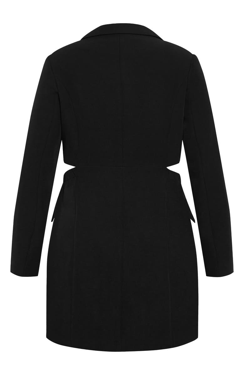 City Chic Marrie Double Breasted Long Sleeve Blazer Dress, Alternate, color, Black