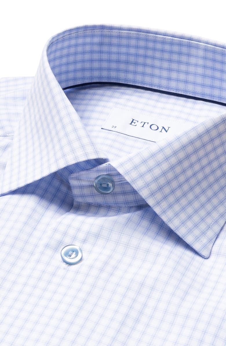 Eton Contemporary Fit Check Dress Shirt, Alternate, color, 