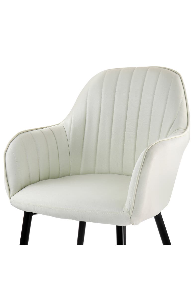 Elama 2 Piece Fabric Accent Chair with Metal Legs, Alternate, color, Beige