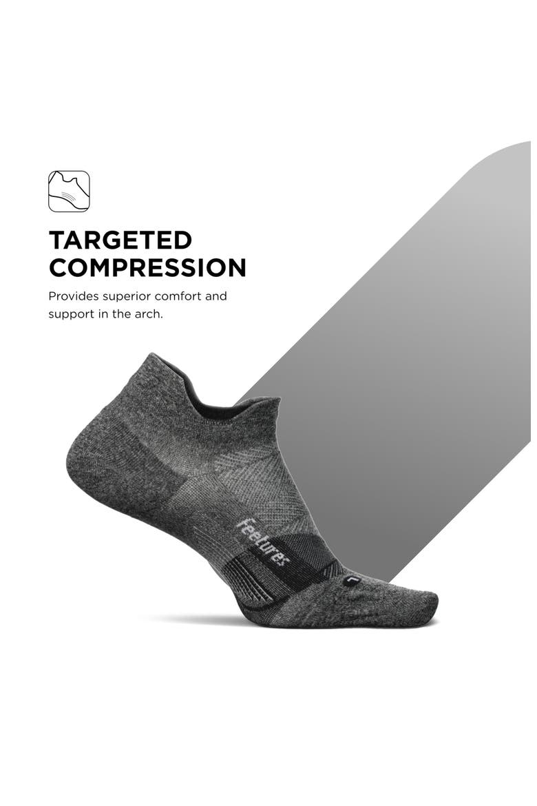 Elite Light Cushion No Show Tab Athletic Ankle Socks  Sport Sock with Targeted Compression, Alternate, color, Stone Grey