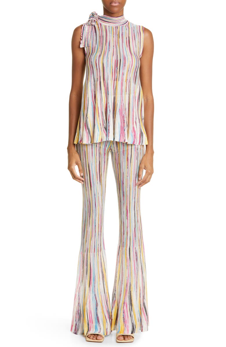 Missoni Space Dye Tie Neck Top, Alternate, color,