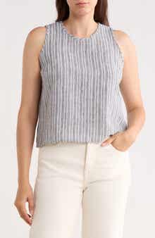 Renee C Stripe Sleeveless Cotton Top