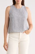 Renee C Stripe Sleeveless Cotton Top