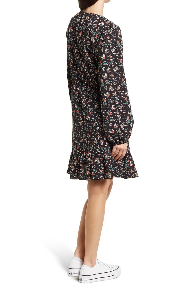 Abound Long Sleeve Ruffle Hem Wrap Dress, Alternate, color,