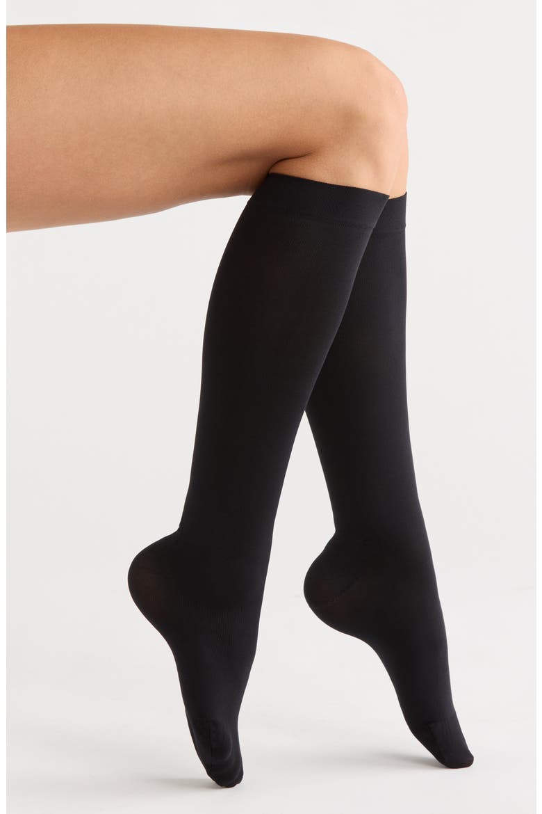 2-Pack Compression Trouser Socks, Main, color, BLACK