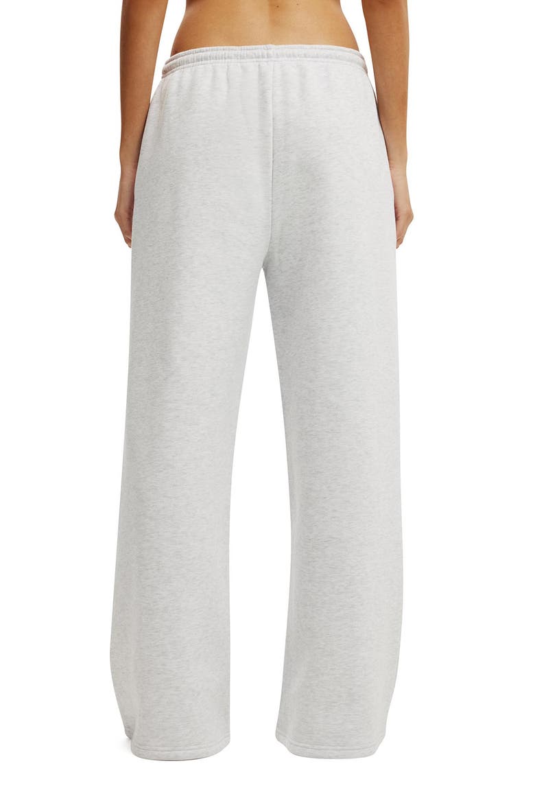 Women's Active Plush Tie Waist Wide Leg Sweatpant, Alternate, color, Cloudy Grey Marle