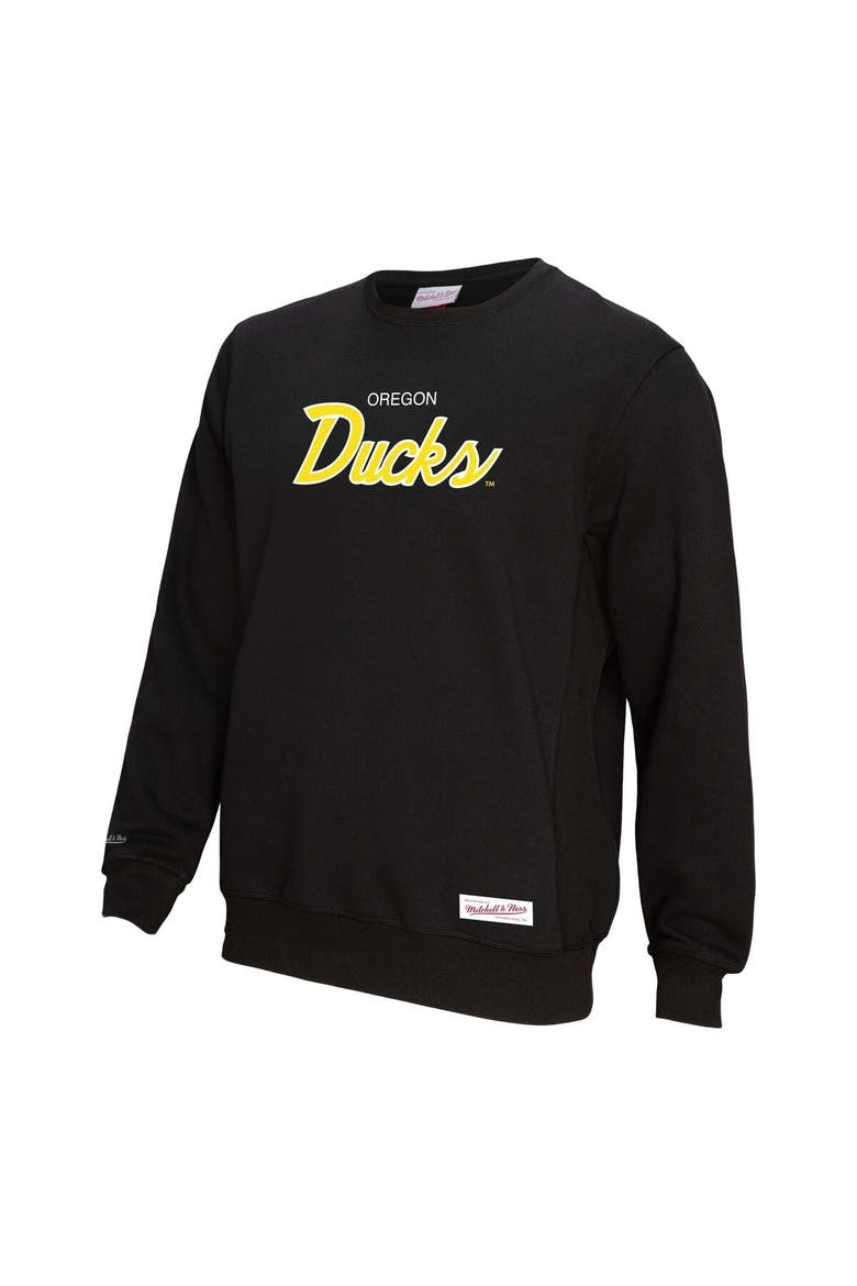 Men's Mitchell & Ness  Black Oregon Ducks Elite Script Pullover Sweatshirt, Alternate, color, Black