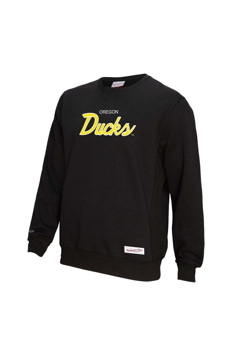 Mitchell & Ness Men's Mitchell & Ness  Black Oregon Ducks Elite Script Pullover Sweatshirt, Alternate, color, Black