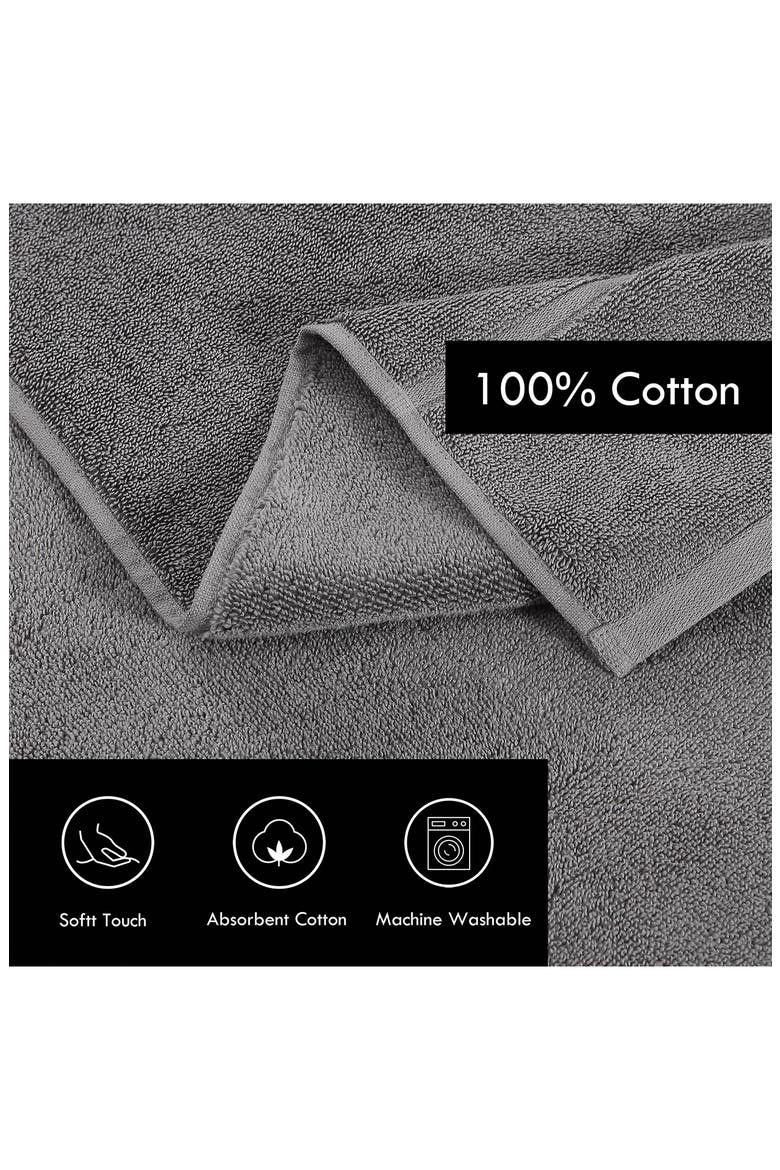 Modern Lux 6-Piece Bath Towel, Hand Towel & Washcloth Set, Alternate, color, COAL