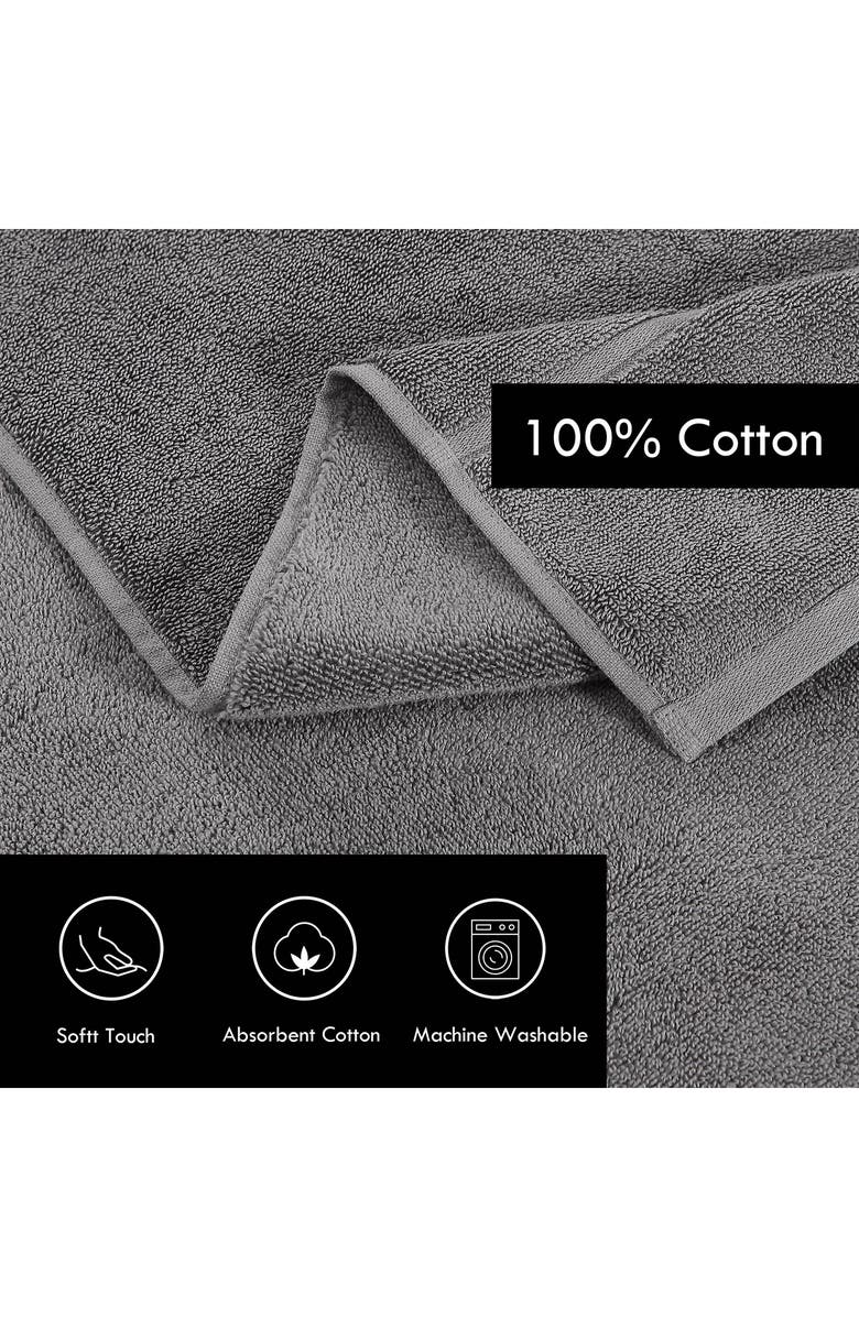 Vera Wang Modern Lux 6-Piece Bath Towel, Hand Towel & Washcloth Set, Alternate, color, Coal