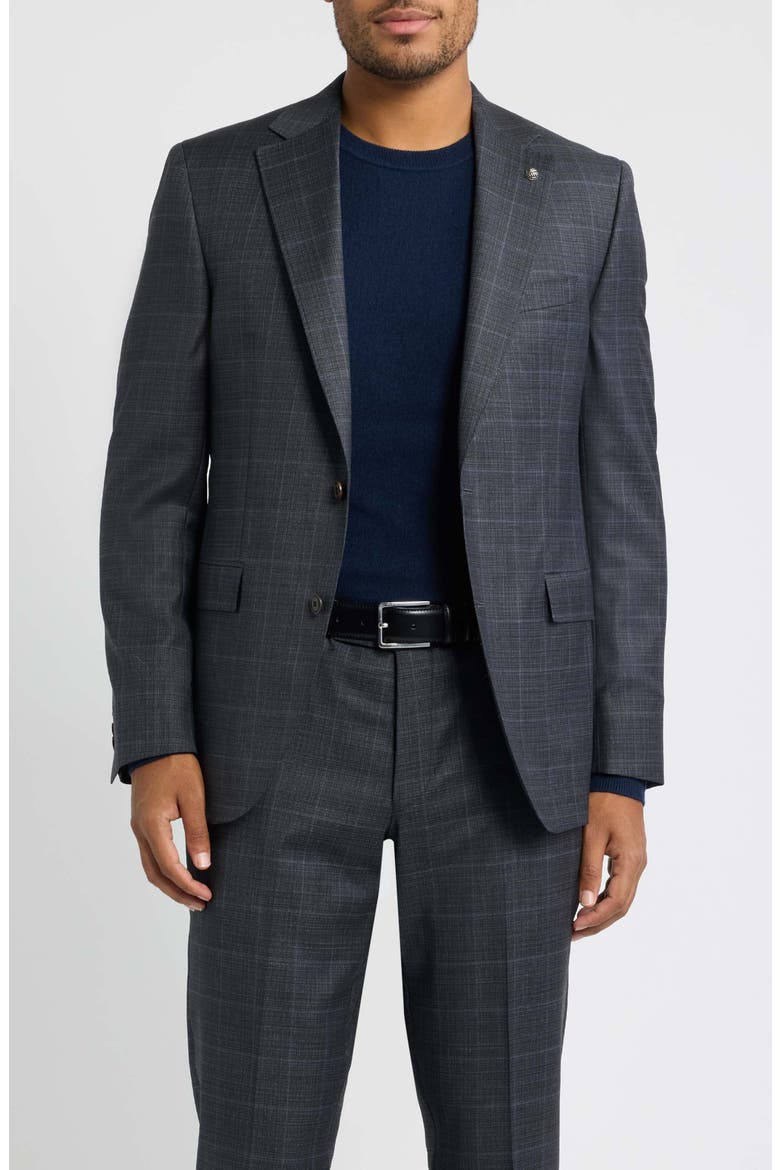 Esprit Tonal Plaid Wool Suit, Alternate, color, GREY
