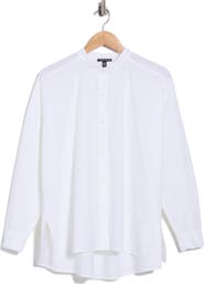 Eileen Fisher Organic Cotton Mandarin Collar Shirt
