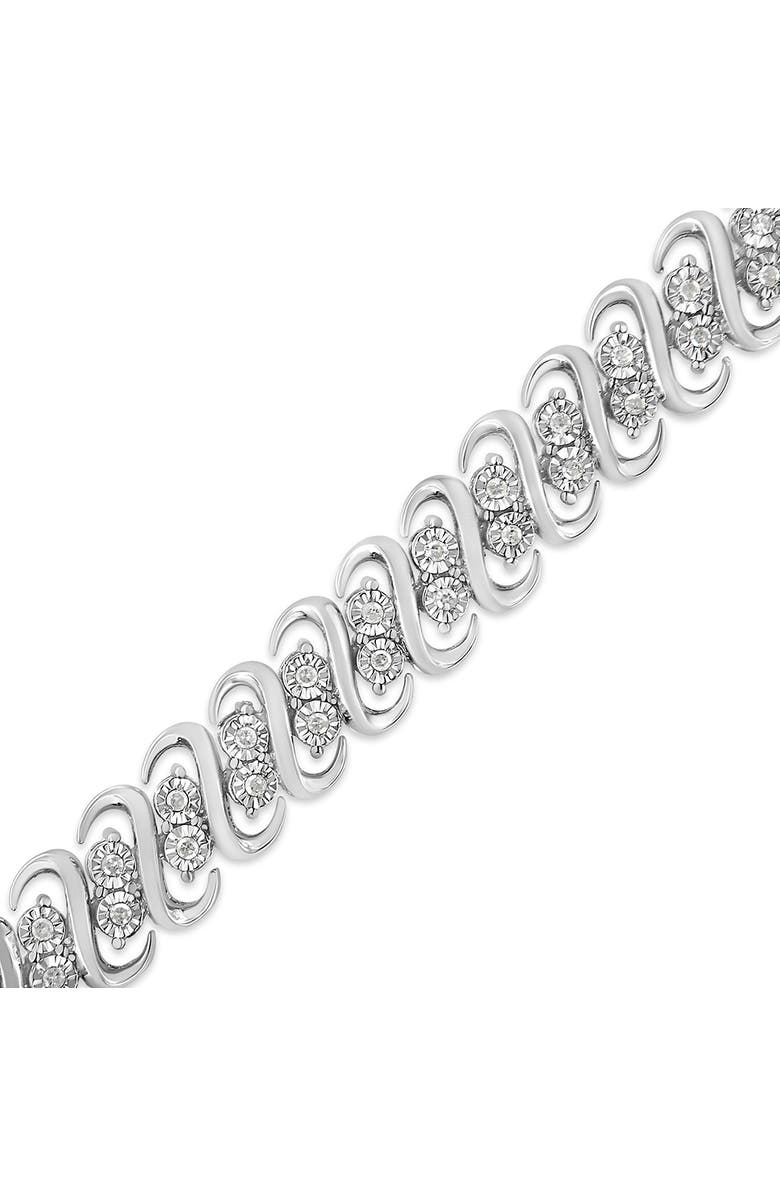 Haus of Brilliance 1/2 Cttw Diamond Double Row S-Link Bracelet, Alternate, color, White