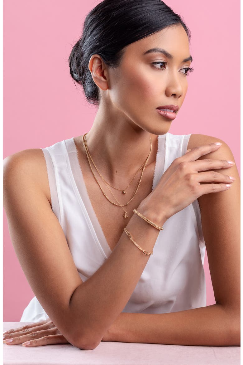 14K Gold Long Satellite Bead Necklace (Nordstrom Exclusive), Alternate, color, 14K YELLOW GOLD