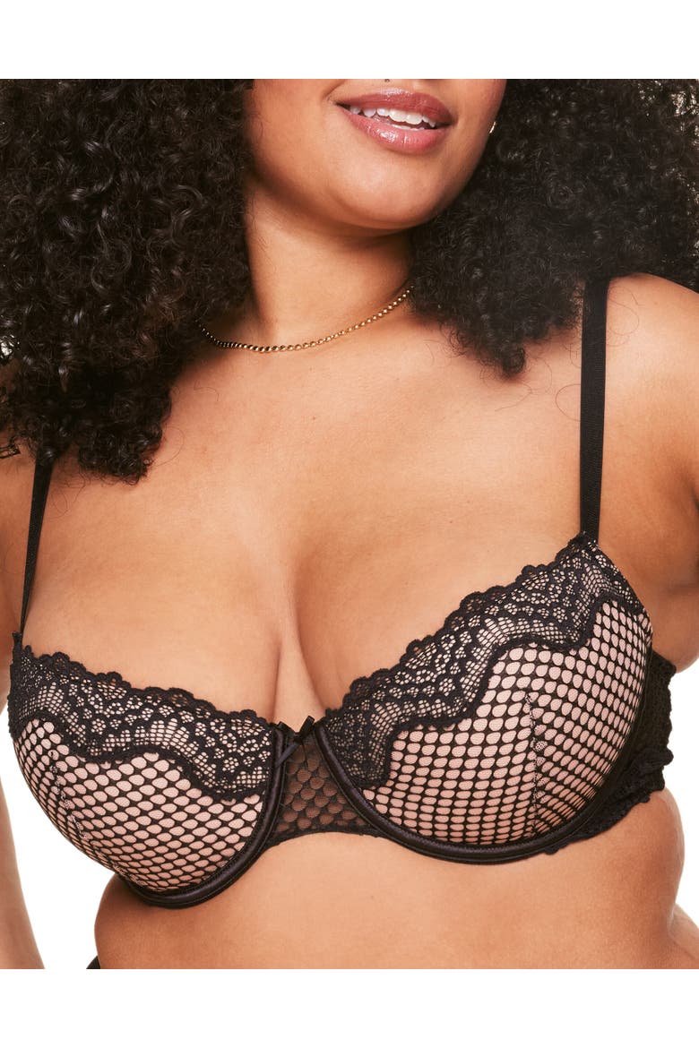 Rubie Push Up Demi Bra, Main, color, Black