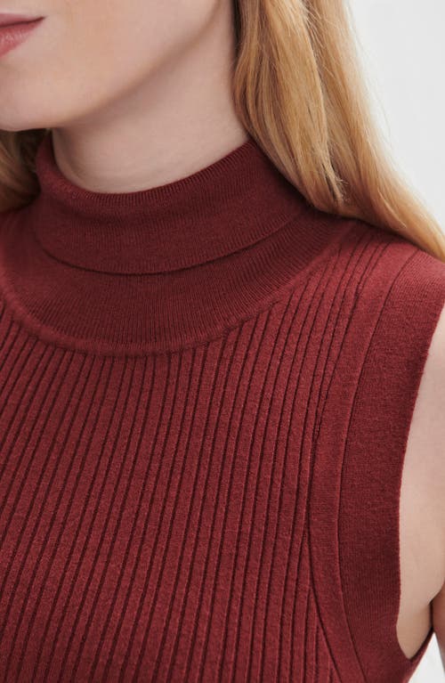 Varley Anastasia Sleeveless Turtleneck In Burgundy