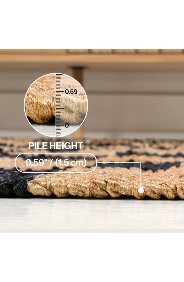 JONATHAN Y Theo Modern Farmhouse Woven Jute Checkerboard Area Rug, Alternate, color, Natural/Black