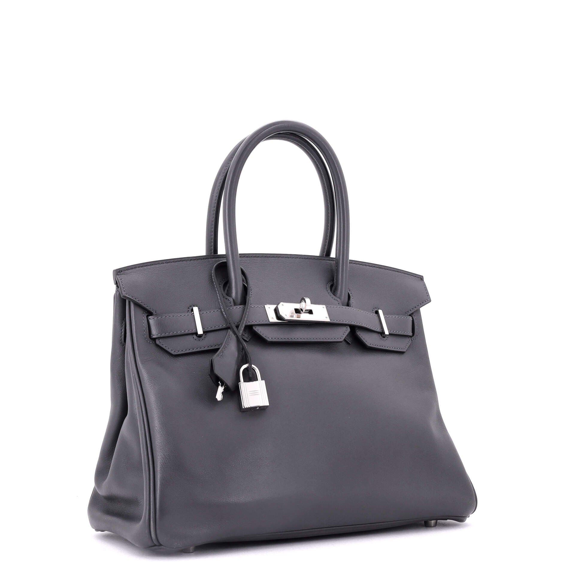 Pre-Owned Hermes Birkin Handbag Grey Swift with Palladium Hardware 30, Alternate, color, Graphite