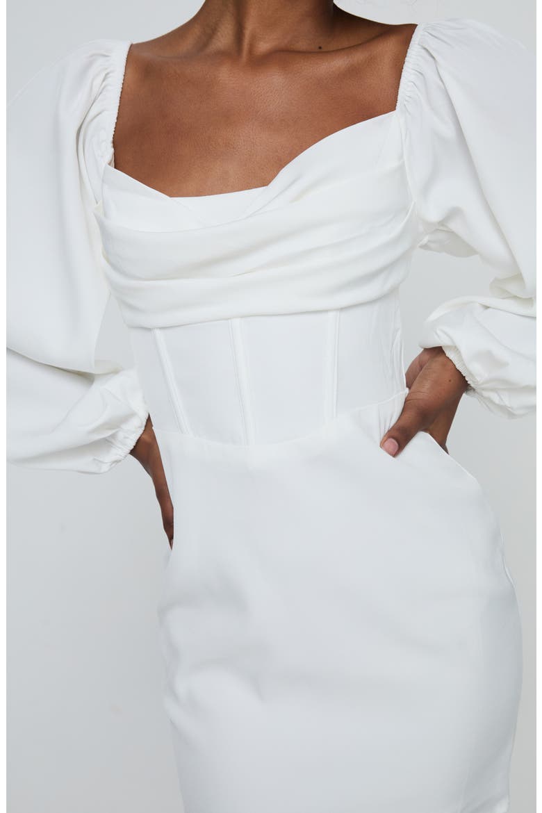 Lillie Long Sleeve Minidress, Alternate, color, WHITE