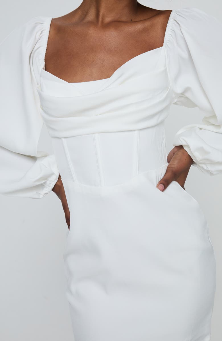 Princess Polly Lillie Long Sleeve Minidress, Alternate, color, White