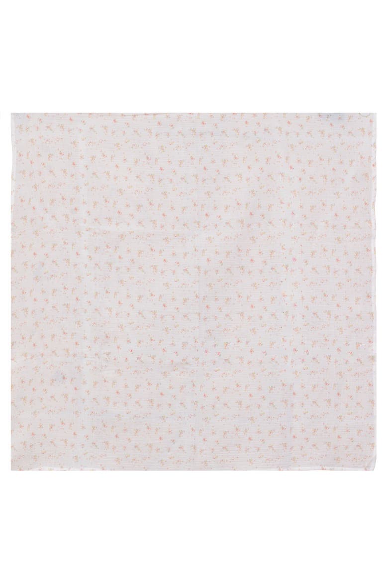 Floral Gauze Swaddle, Main, color, White