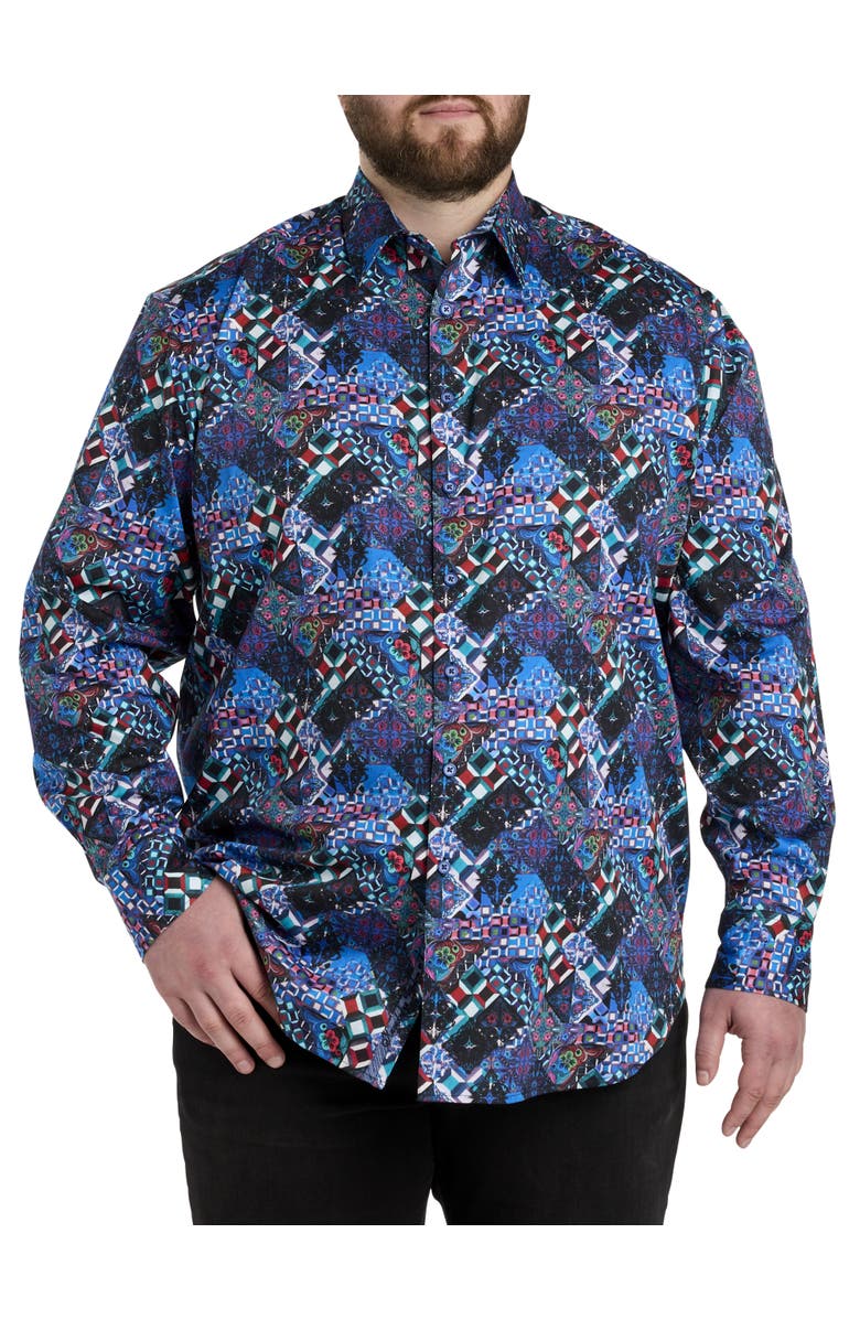 Robert Graham Big & Tall Chaney Sport Shirt, Alternate, color, Multi