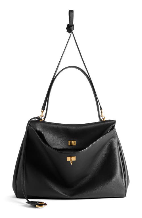 Balenciaga Large Rodeo Leather Shoulder Bag In 1000 Black