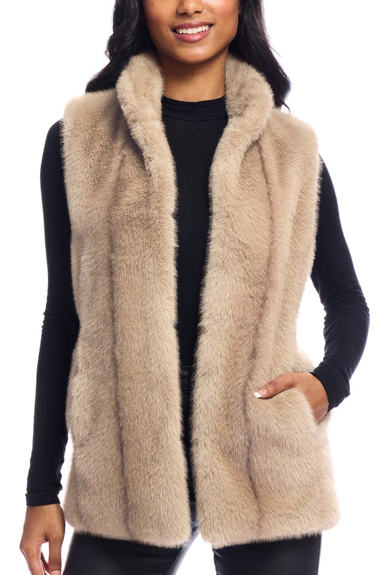 Signature Series Hook Faux Fur Vest, Main, color, VINTAGE MINK