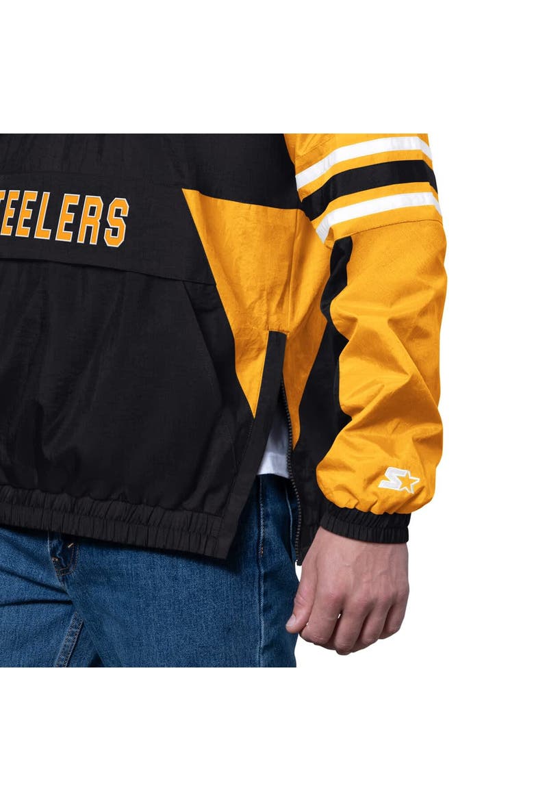 Men's Starter Black Pittsburgh Steelers Prospect Half-Zip Pullover, Alternate, color, Black