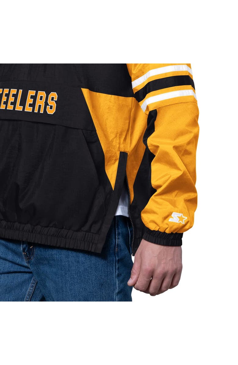 STARTER Men's Starter Black Pittsburgh Steelers Prospect Half-Zip Pullover, Alternate, color, Black