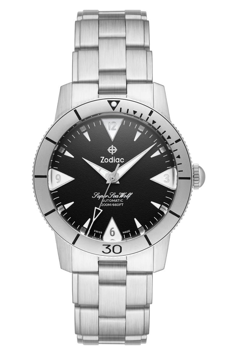 Skin Diver Automatic Stainless Steel Watch, 39mm, Main, color, SILVER