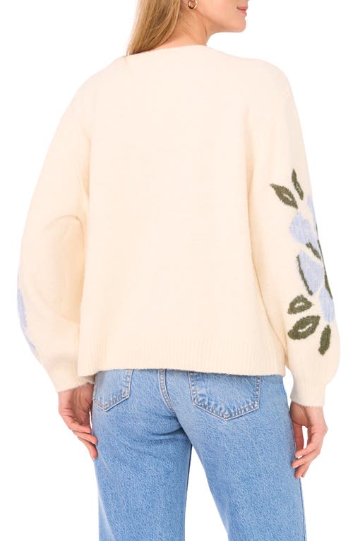 Parker Floral Print Crewneck Sweater In Neutral