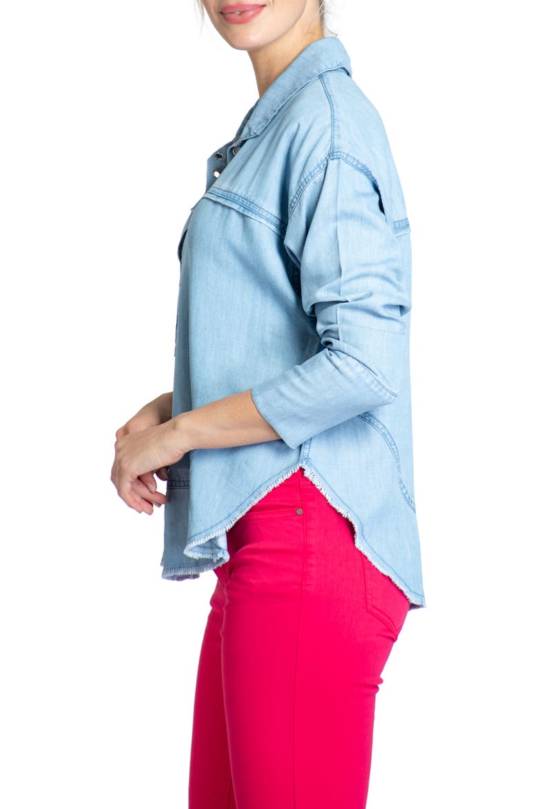 Grommet Henley Chambray Top, Alternate, color, LIGHT INDIGO