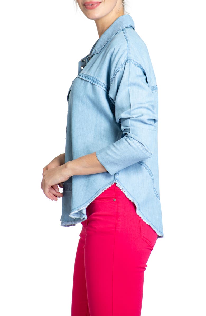 APNY Grommet Henley Chambray Top, Alternate, color, Light Indigo