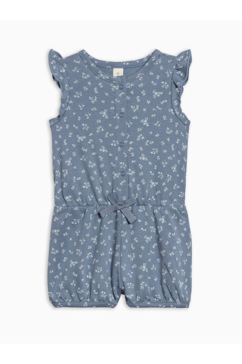 Organic Amelia Romper, Alternate, color, Isla Floral / Sea + Ivory