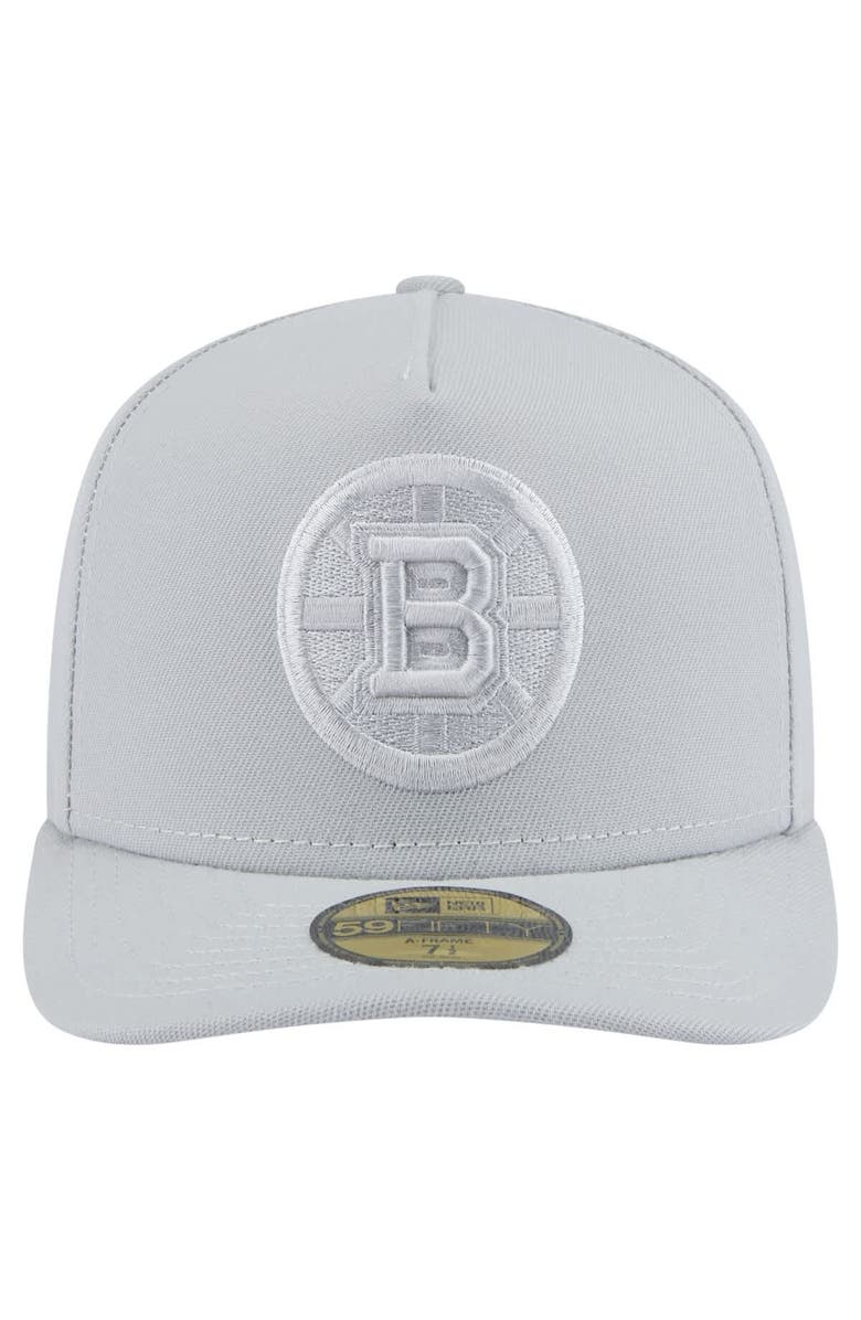 New Era Men's New Era Gray Boston Bruins Color Pack A-Frame 59FIFTY Fitted Hat, Alternate, color, Gray
