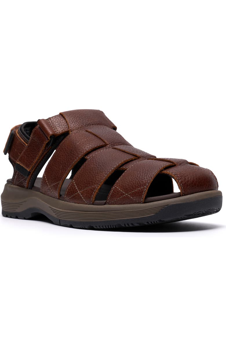 Clarks<sup>®</sup> Guideview Fisherman Sandal, Main, color, Brown Leather