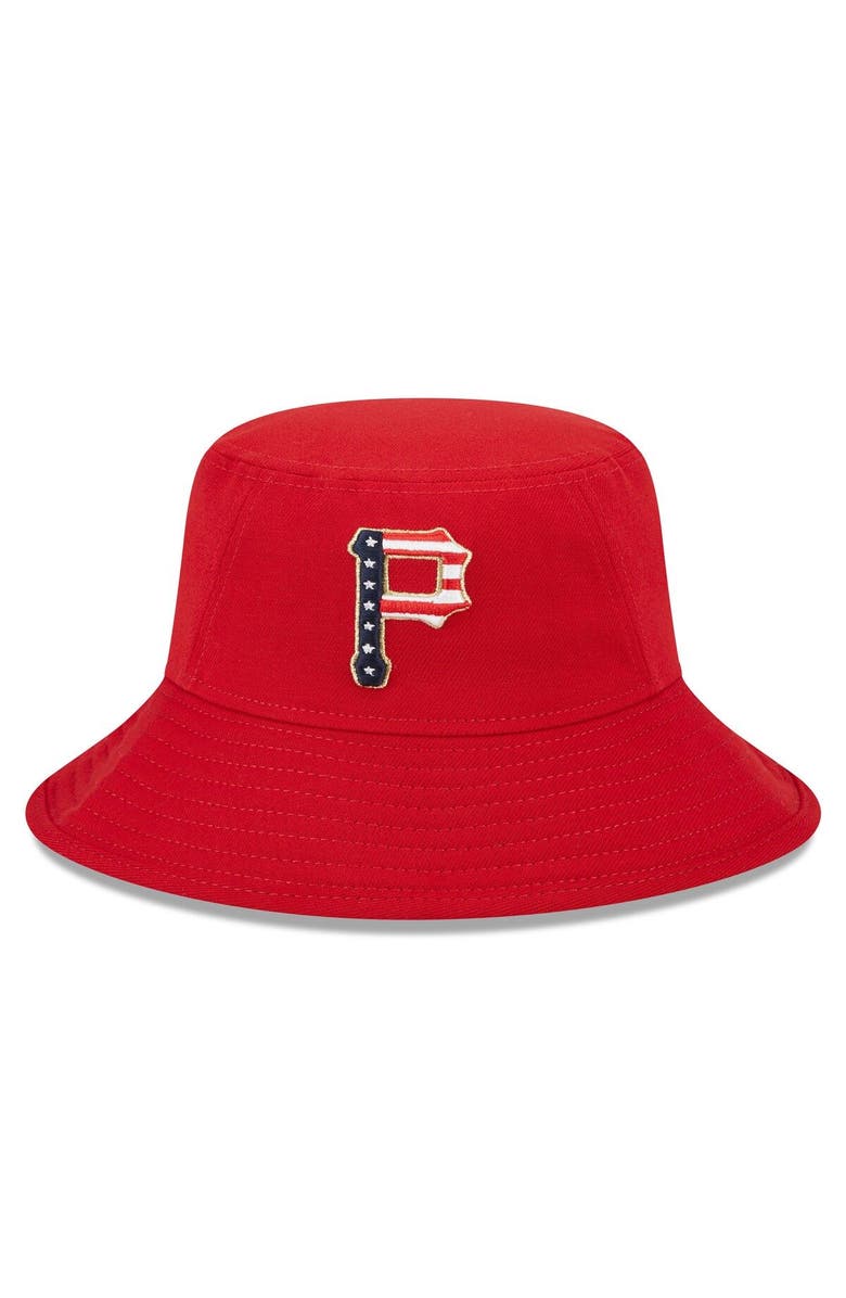New Era Men's New Era  Red Pittsburgh Pirates 2023 Fourth of July Bucket Hat, Alternate, color, Red