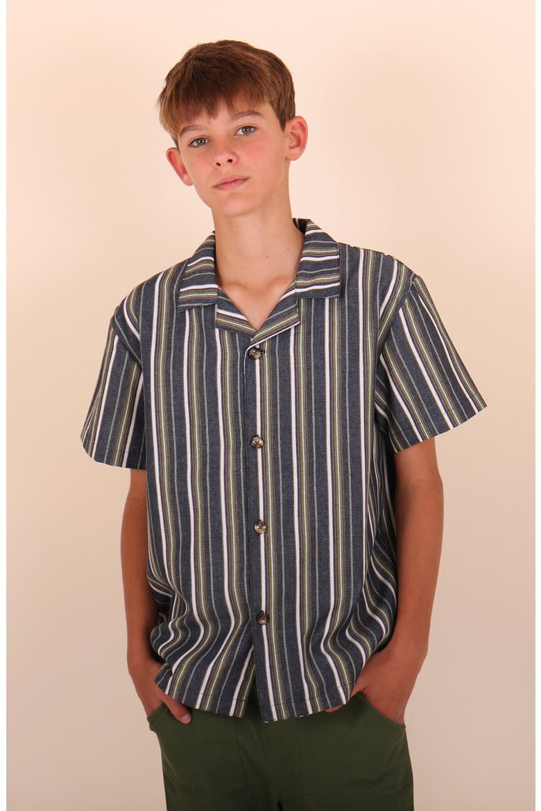 Kids' Striped Camp Shirt, Alternate, color, MULTI