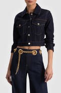 Alice + Olivia Chloe Boxy Crop Denim Jacket
