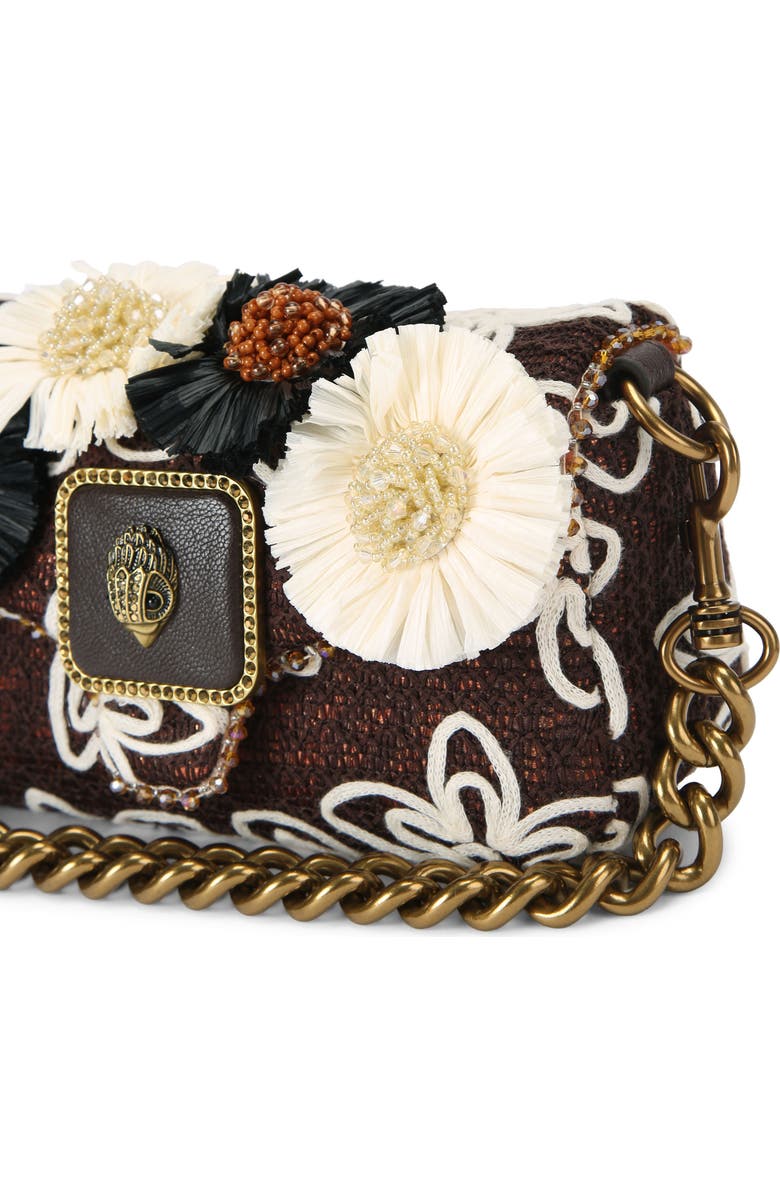 Kurt Geiger London Mini Floral Appliqué Clutch, Alternate, color, Brown
