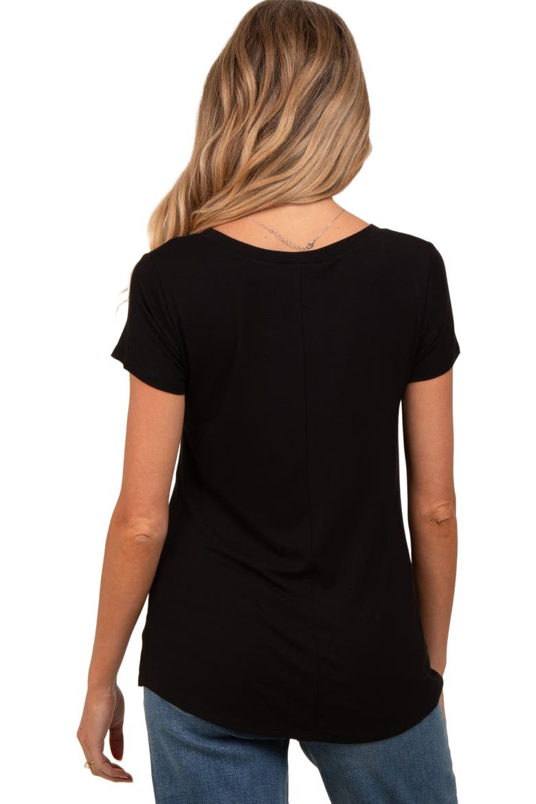 Basic V-Neck Short Sleeve Top, Alternate, color, Black