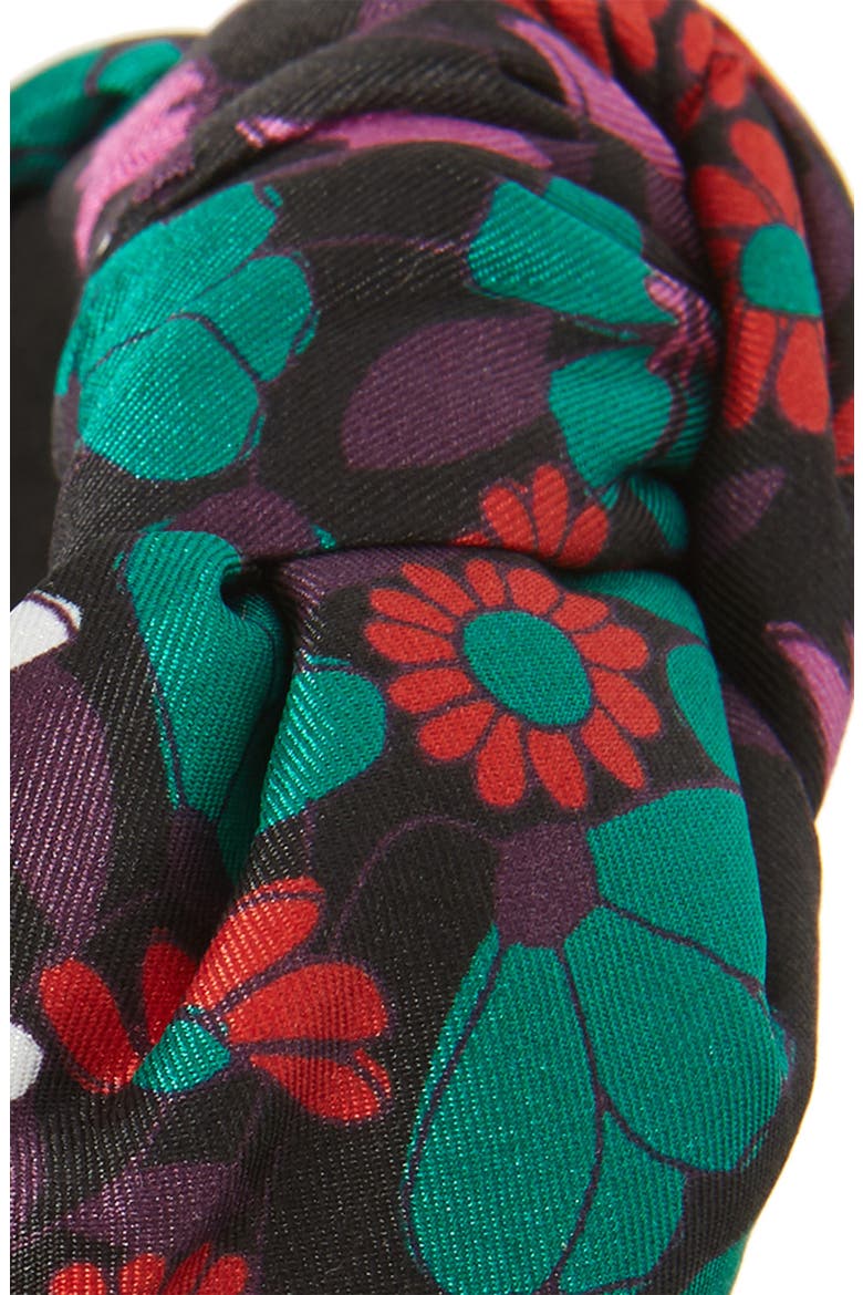 floral medley knot silk headband, Alternate, color, CHALK PINK