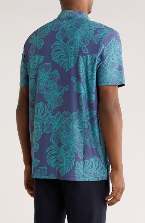 Reyn Spooner Muana Monstera Polo In Blue